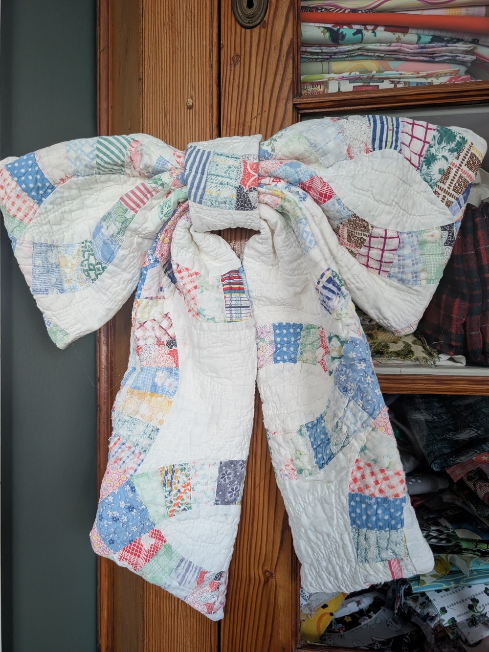 Handmade Patchwork Bow Quilt Cottagecore